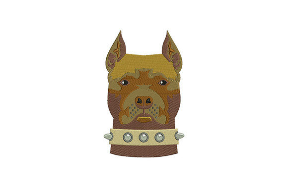 American Pit Bull Head Embroidery Design