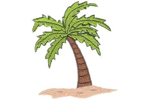 Beachy Palm: A Sun-Drenched Embroidery Gem