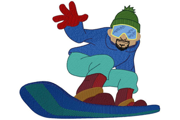 Boy Riding a Snowboard