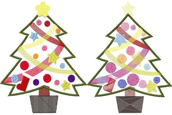 Christmas Tree Applique Set