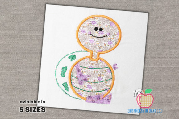 Cute Cartoon Turtle Applique Design