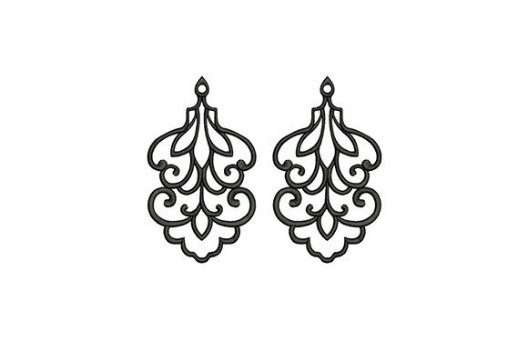 Grey Floral Earrings Design