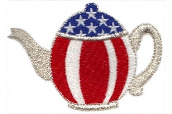 Patriotic TEApot Embroidery Design
