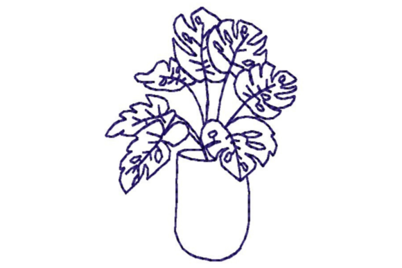 Potted Fern Outline