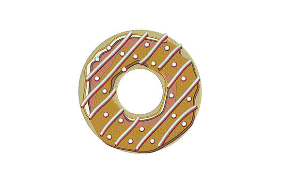 Vanilla Dessert Donut Embroidery Design